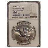 Cert MS65 Silver Troy Oz. .999