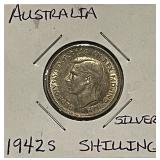 Silver 1942S Australia Shilling