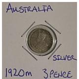 Silver 1920M Australia 3 Pence