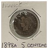 1898A France 5 Centimes - Paris
