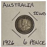Silver 1926 Australia 6 Pence