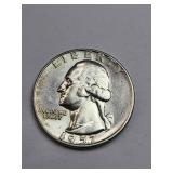 AU Silver 1957-D Washington Quarter