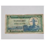 1968 Series 681 5 Cents Military Payment Certifica