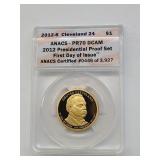 ANACS Graded PR70 DCAM 2012-S Proof Grover Clevela