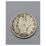 Partial Liberty 1902 V-Nickel