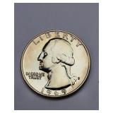 1969-S Clad Proof Washington Quarter