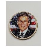 Colorized 2004-D George Bush Quarter