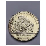 1991 Proof Pearl Harbor Commemorative $5 Coin