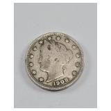 Partial Liberty 1908 V-Nickel