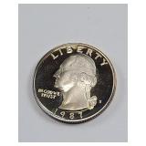 1987-S Clad Proof Washington Quarter