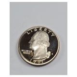 1991-S Clad Proof Washington Quarter