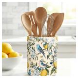JarThena Vintage Hummingbird Utensil Holder