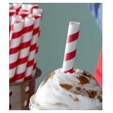 1500ct EcoChoice Striped Paper Straw 8.5in