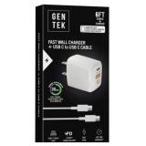 Wall Charger w/6ft USB-C to USB-C Cable