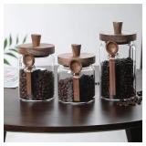 3pc Glass Jars with Lids and Spoons