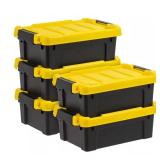 5pk Heavy-Duty Tote w-Lid 3gal