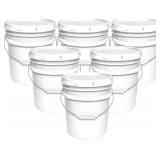 6pk MKS Plastics Bucket with Lid 5Gal