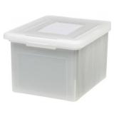 3pk IRIS Dual Purpose File Box Pearl