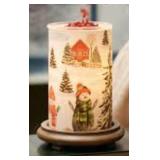 Pink Zebra Snowman Warming Shade w-Light Base