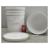 2pk Plastic Bucket W/Lid 5Gal