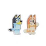 2pc Bluey Girl's Silver Earring Set: Bluey & Bingo