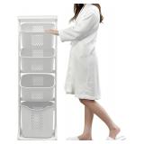 4-Tier Laundry Hamper w/Wheels