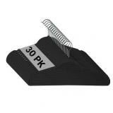 30pk Black Velvet Hangers