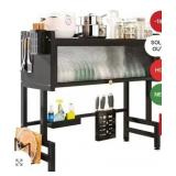 32.75in Over Sink Dish Drying Rack with Cabinet