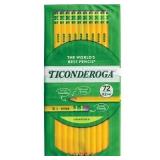 72ct Ticonderoga #2 Pencil Yellow, 2.2mm Point