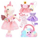 10-in-1 Unicorns Ballerina Doll Plush Set