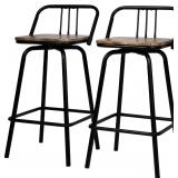 2ct Industrial Bar Stools w/Low Back 32.3x15.7in