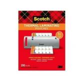 200pc Laminating Pouches Scotch 8.9x11.4in