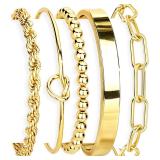 Gokeey Gold Bracelets Set - 14K Gold Plated