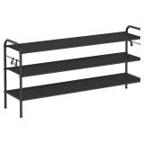 3-Tier Shoe Organizer w/Hooks 44.9x11x20.8in