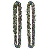 24pk Mardi Gras Twist Beads 33in