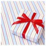 32.8ft Scalloped Stripe Wrapping Paper Roll 17in
