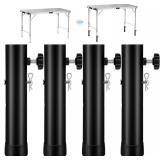 4pc Folding Table Risers: Adjustable Extenders
