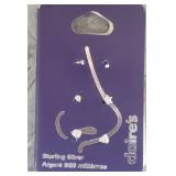 6pc Claires Sterling Silver Nose Rings