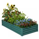 Galvanized Steel Raised Planter Box 6x3x1ft