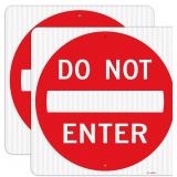 2 Pack Do Not Enter Sign 30x30in