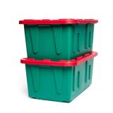 2pk Holiday Storage Container 27gal