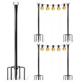 4 Pack Heavy-Duty Metal String Light Poles