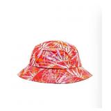 One Size Printed Floppy Bucket Hat, Pink Palm