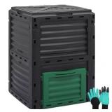 80gal Outdoor Compost Bin w/Gloves 23x23x31.5in