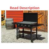 Daytona 4-Burner Propane Griddle with Lid Black