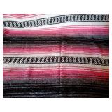 Mexican Falsa Hand Woven Blanket 50x68 Pink