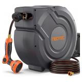 130ft Retractable Garden Hose Reel w/Spray Nozzle