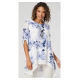 M Saloos Ruched Sleeves Double Layer Top