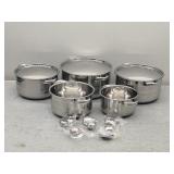 8pc Stainless Steel Cookware Set 7-10.24in