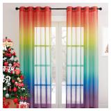 2pc Rainbow Sheer Curtains 55x84in